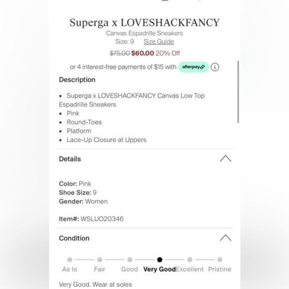 Superga X Love Shack Fancy Canvas Espadrille Platform Sneakers EU 39 US 8.5 NWT - Picture 13 of 13